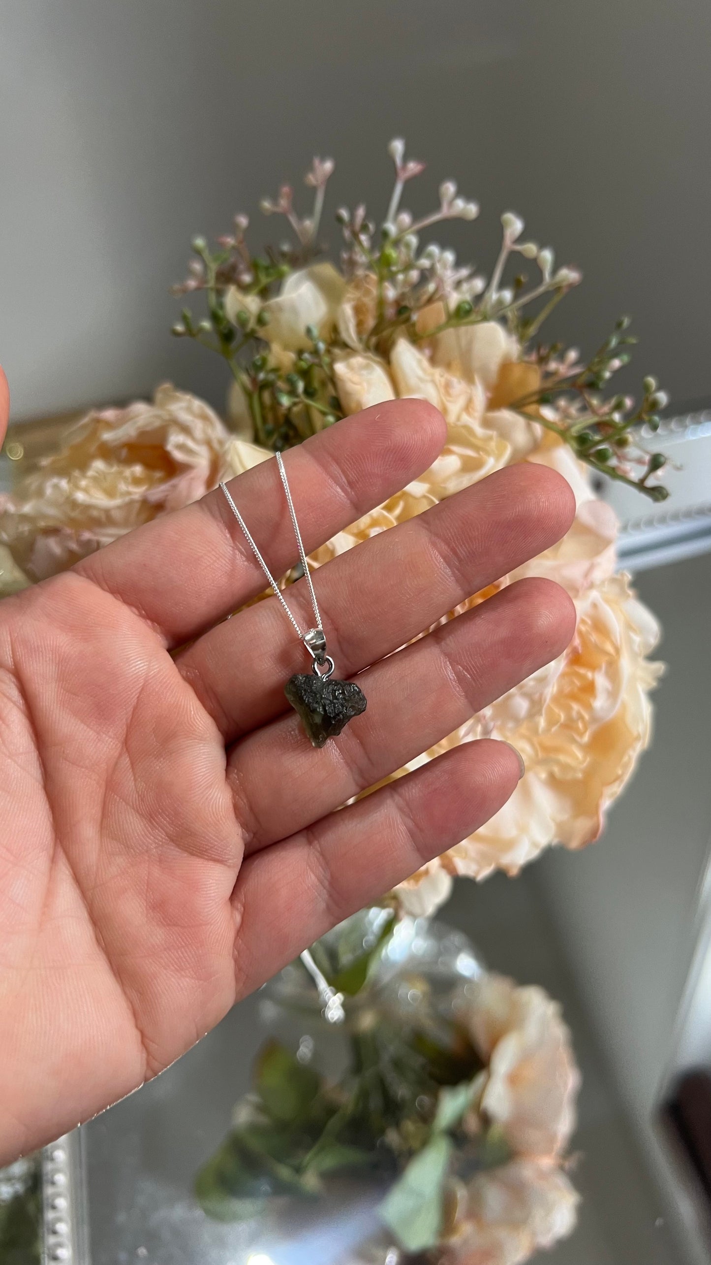 Moldavite necklace 1.3g pendant B