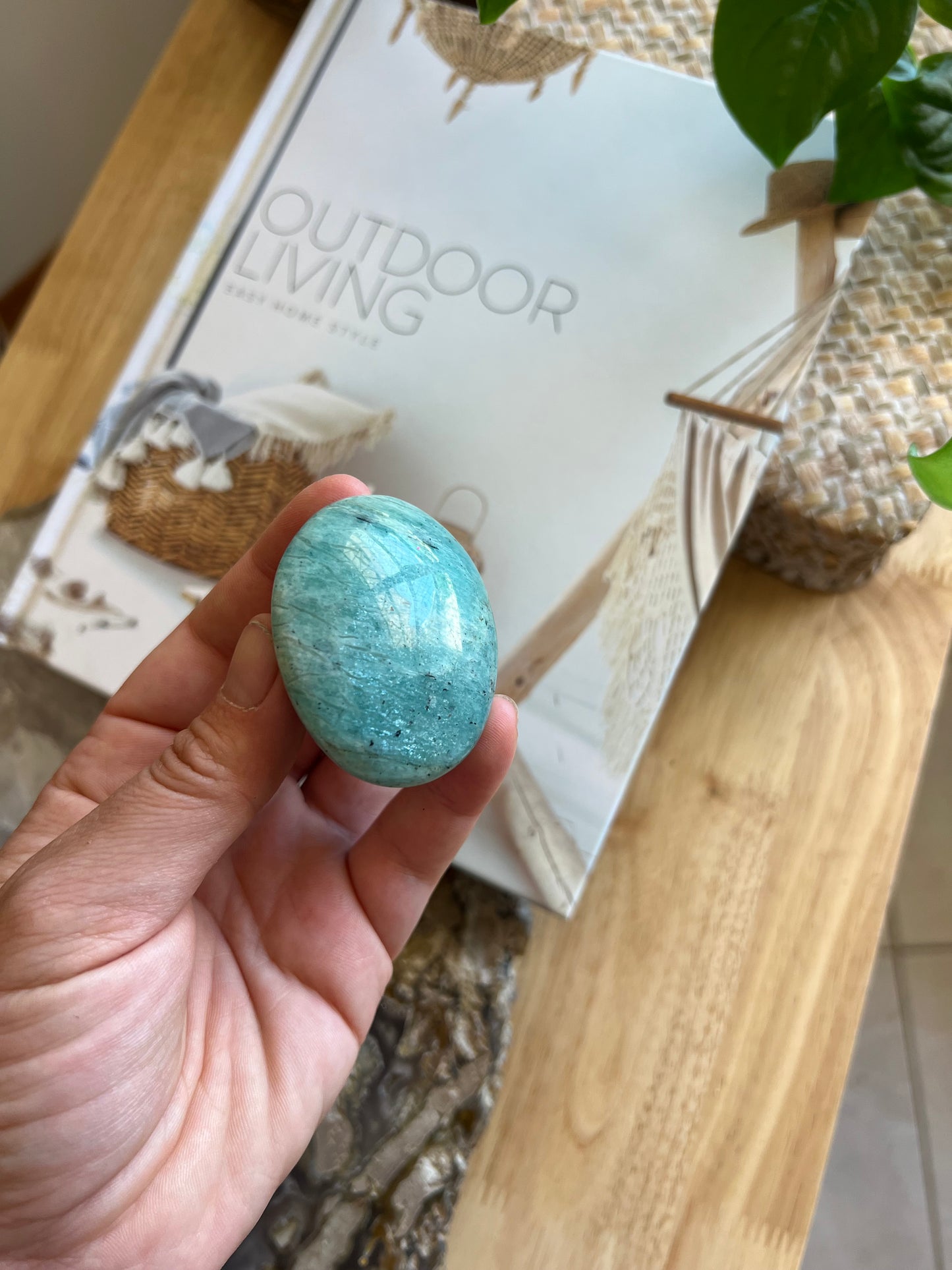 Amazonite palm stone - A