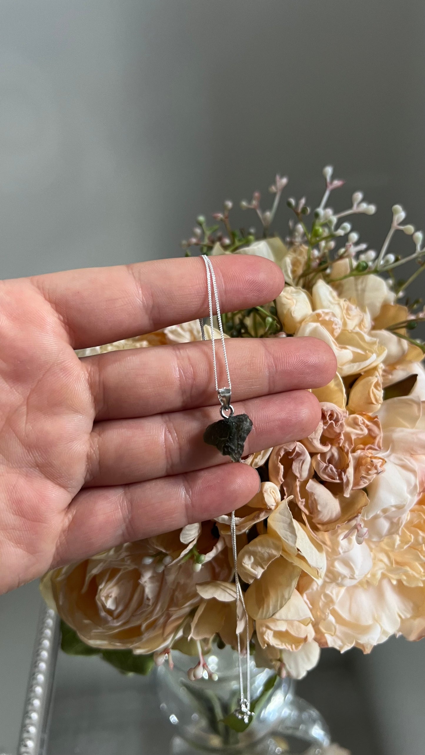 Moldavite necklace 1.3g pendant B