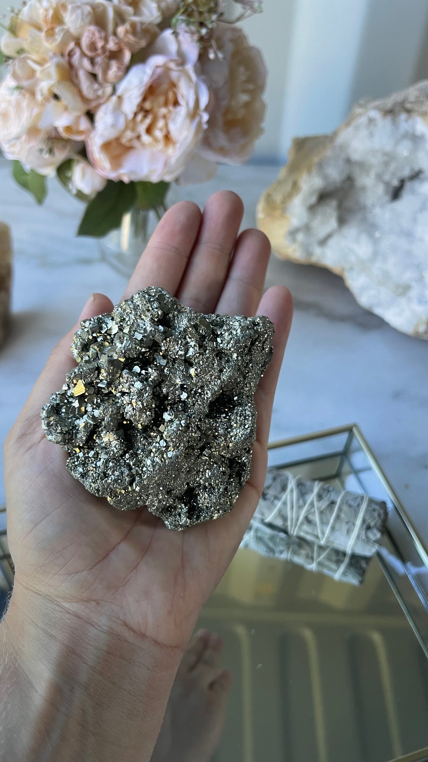 Pyrite cluster 555g. A