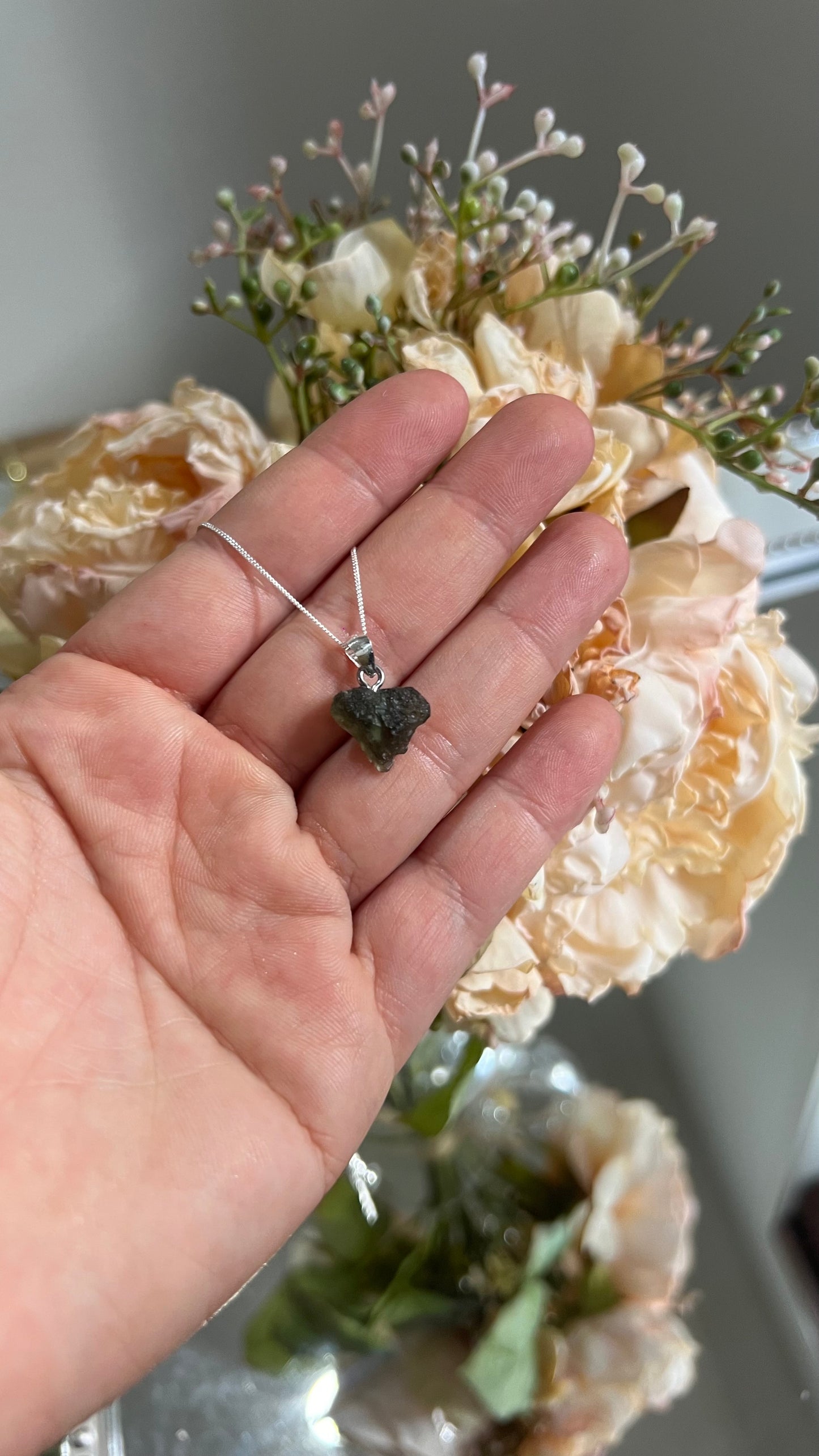 Moldavite necklace 1.3g pendant B