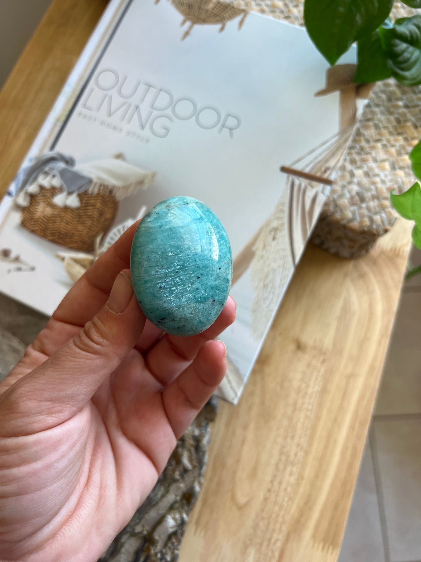 Amazonite palm stone - A
