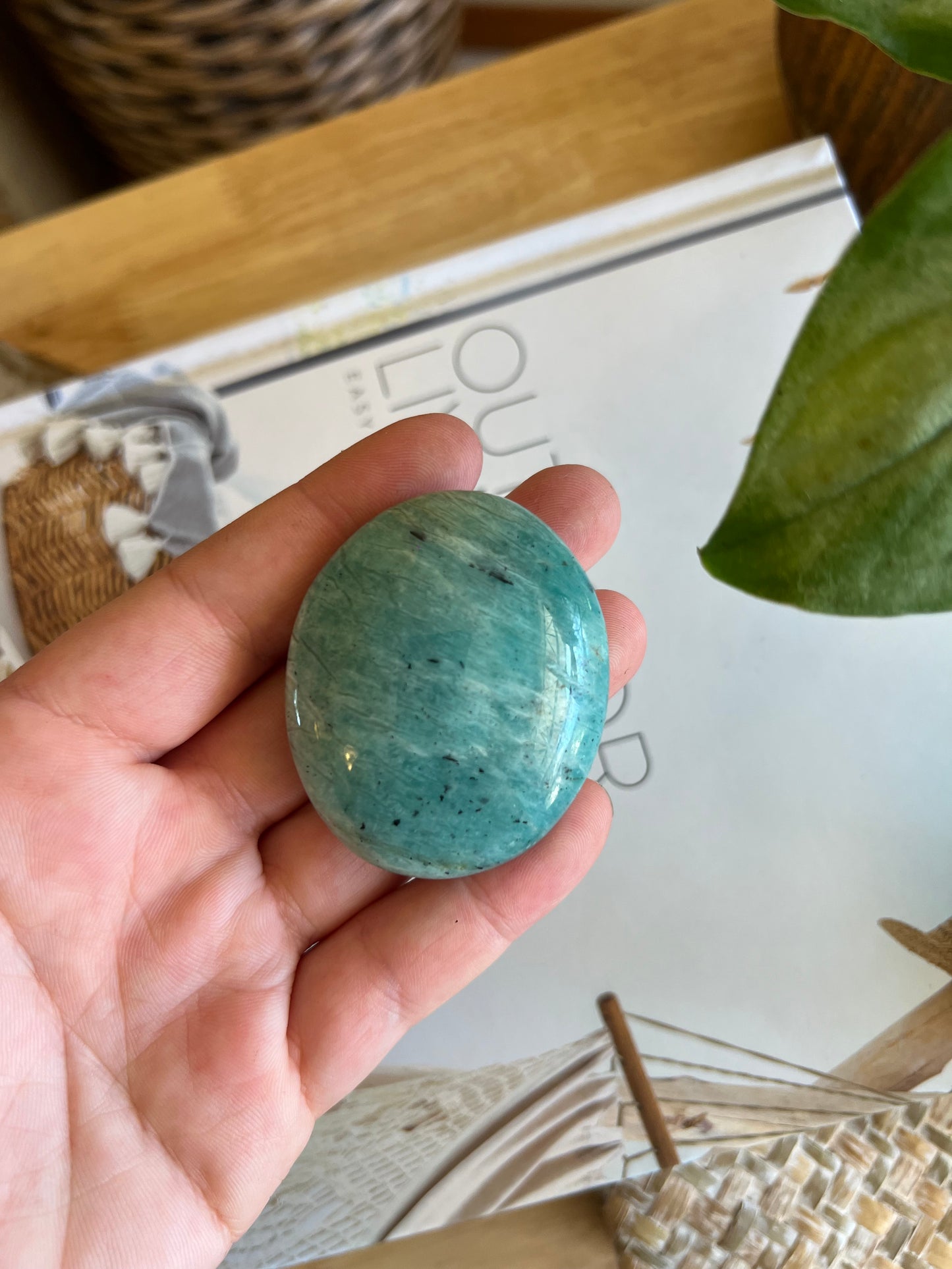 Amazonite palm stone - A