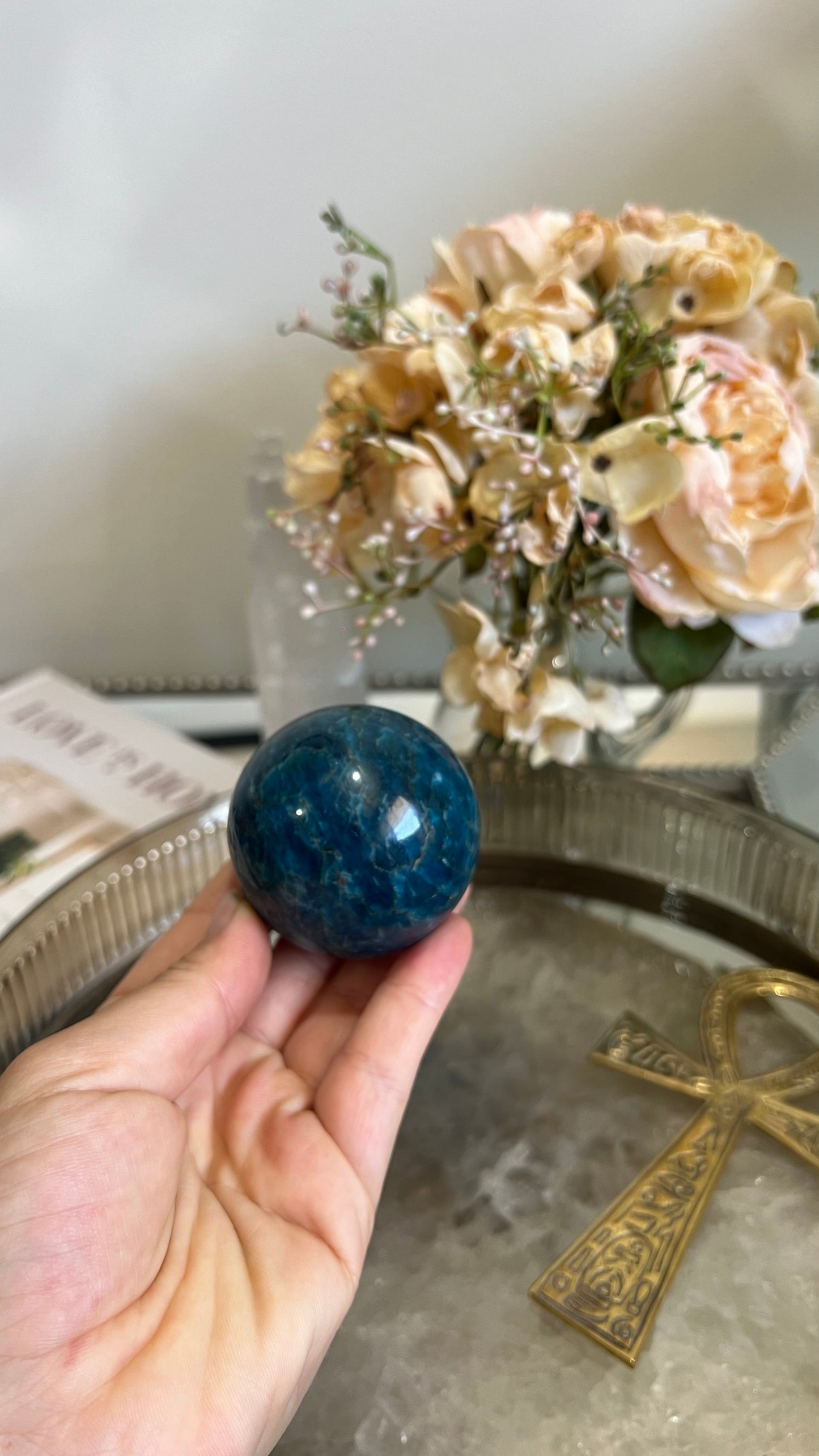 Blue Apatite Sphere C