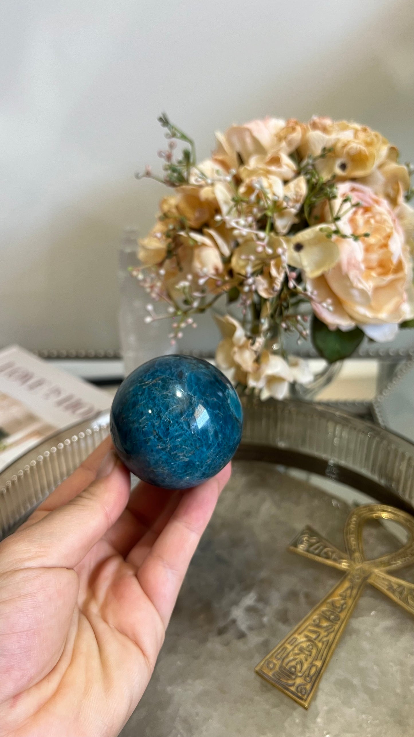 Blue Apatite Sphere C