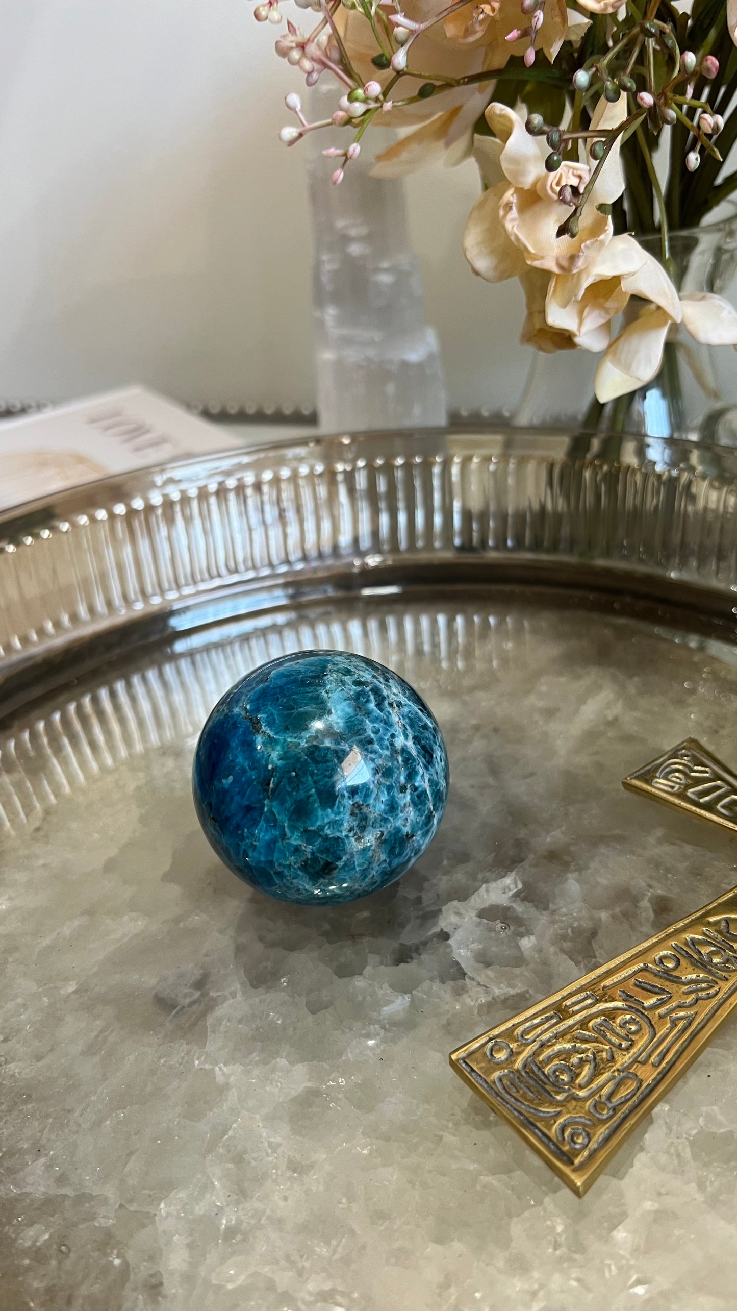 Blue Apatite Sphere B