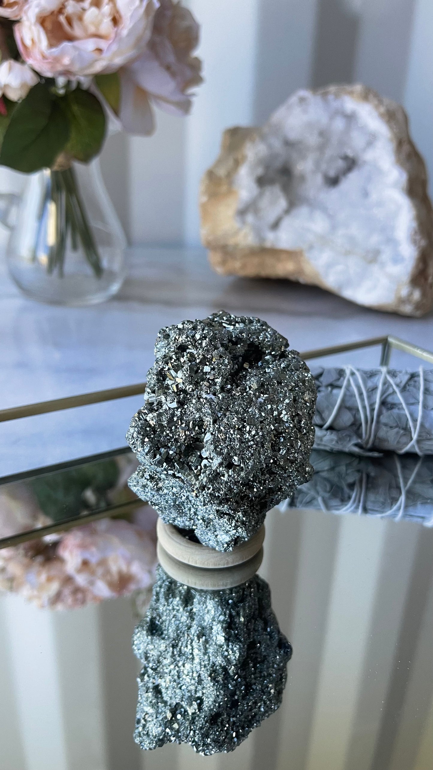 Pyrite cluster 555g.  A