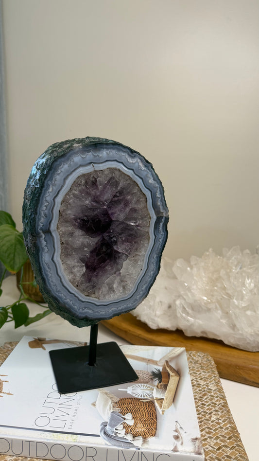 Amethyst Portal with Blue Agate banding