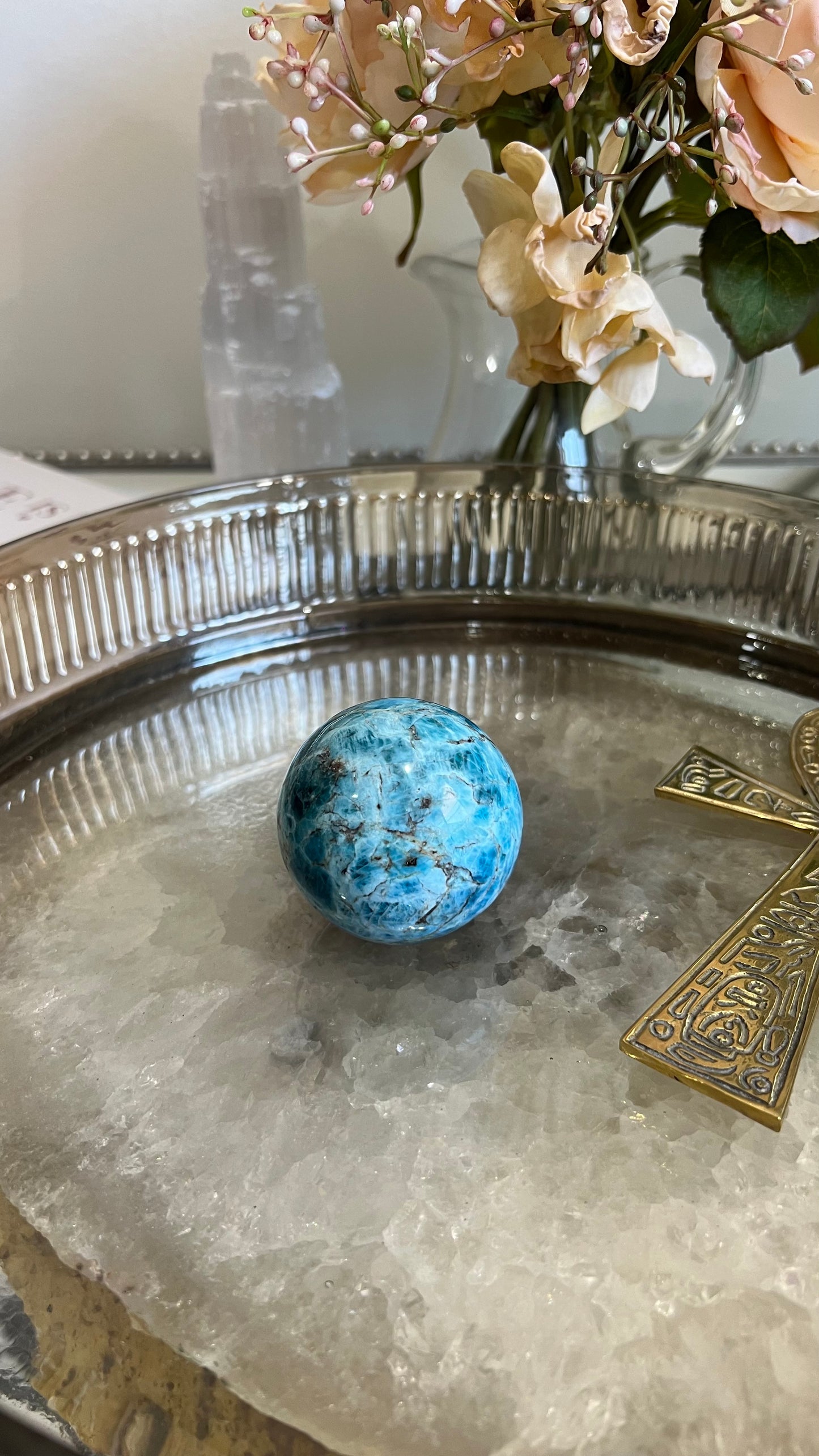 Blue Apatite Sphere A