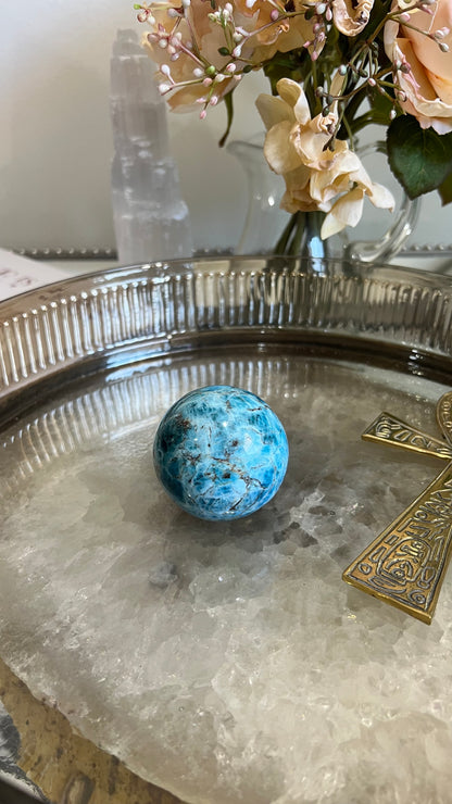 Blue Apatite Sphere A
