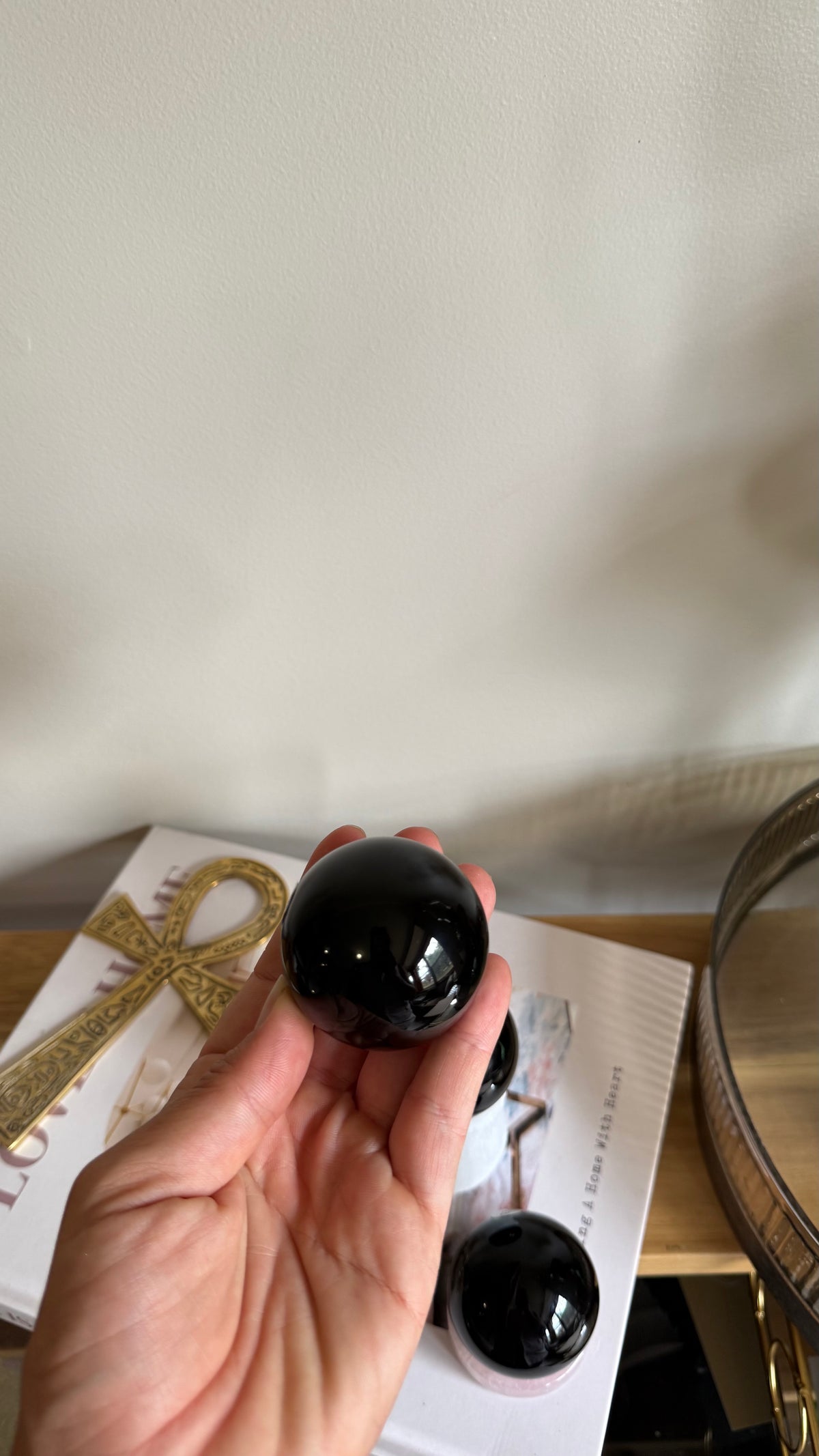 Black obsidian sphere