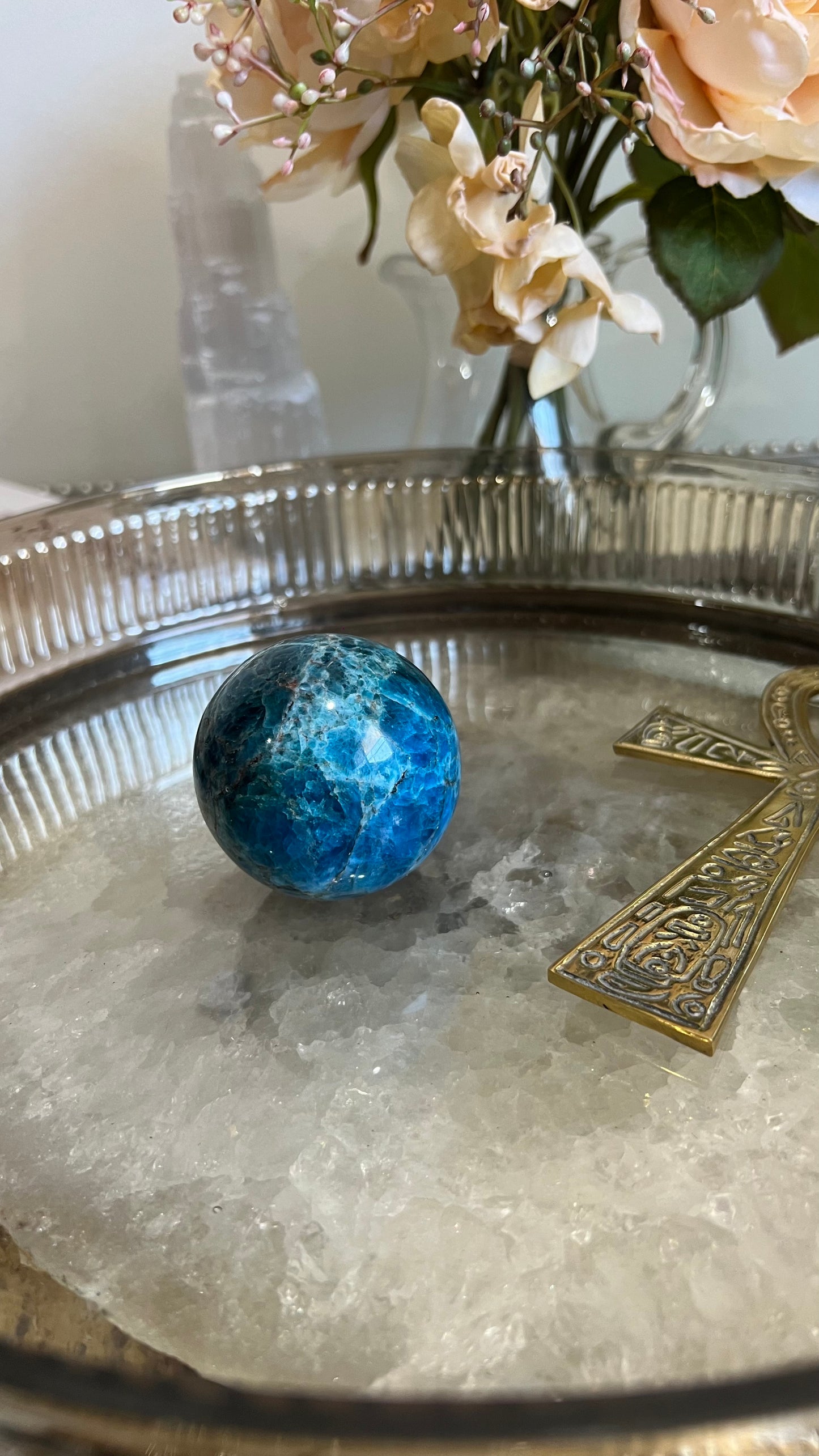 Blue Apatite Sphere B