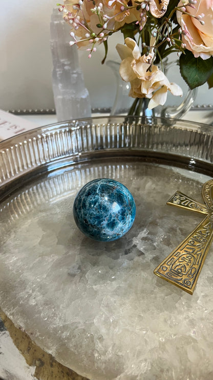 Blue Apatite Sphere B