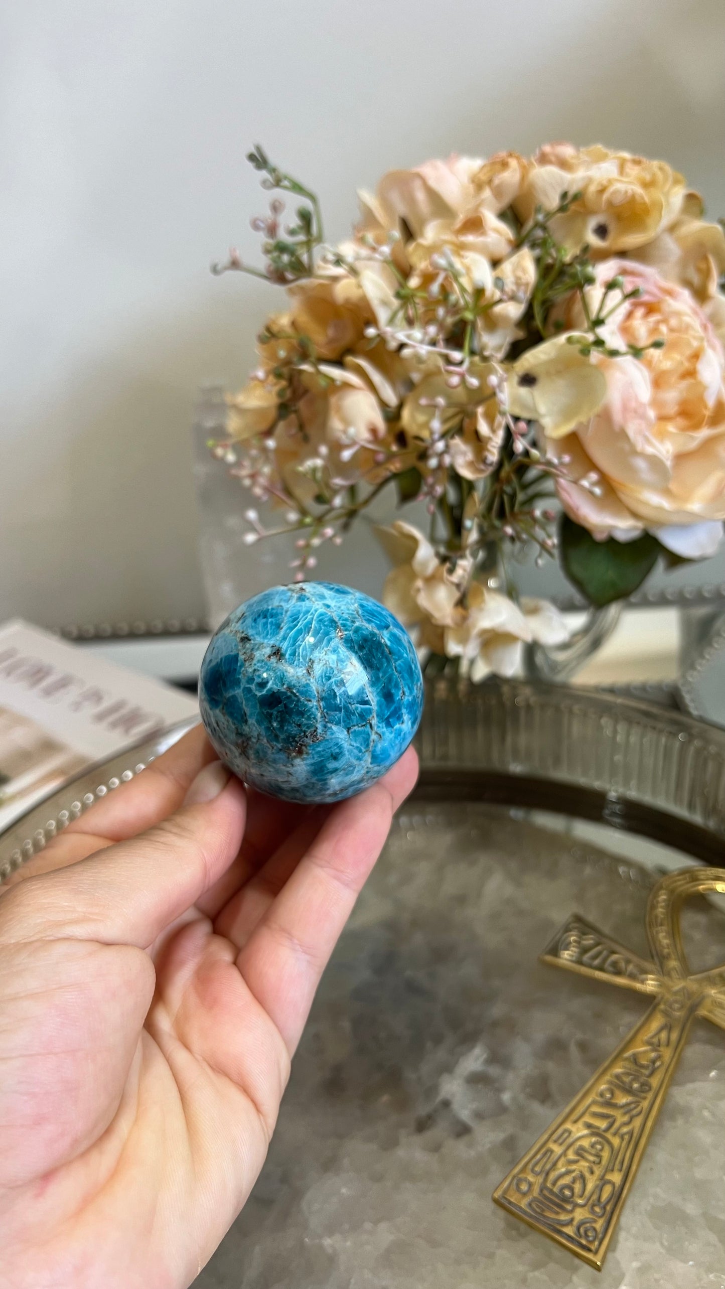 Blue Apatite Sphere A