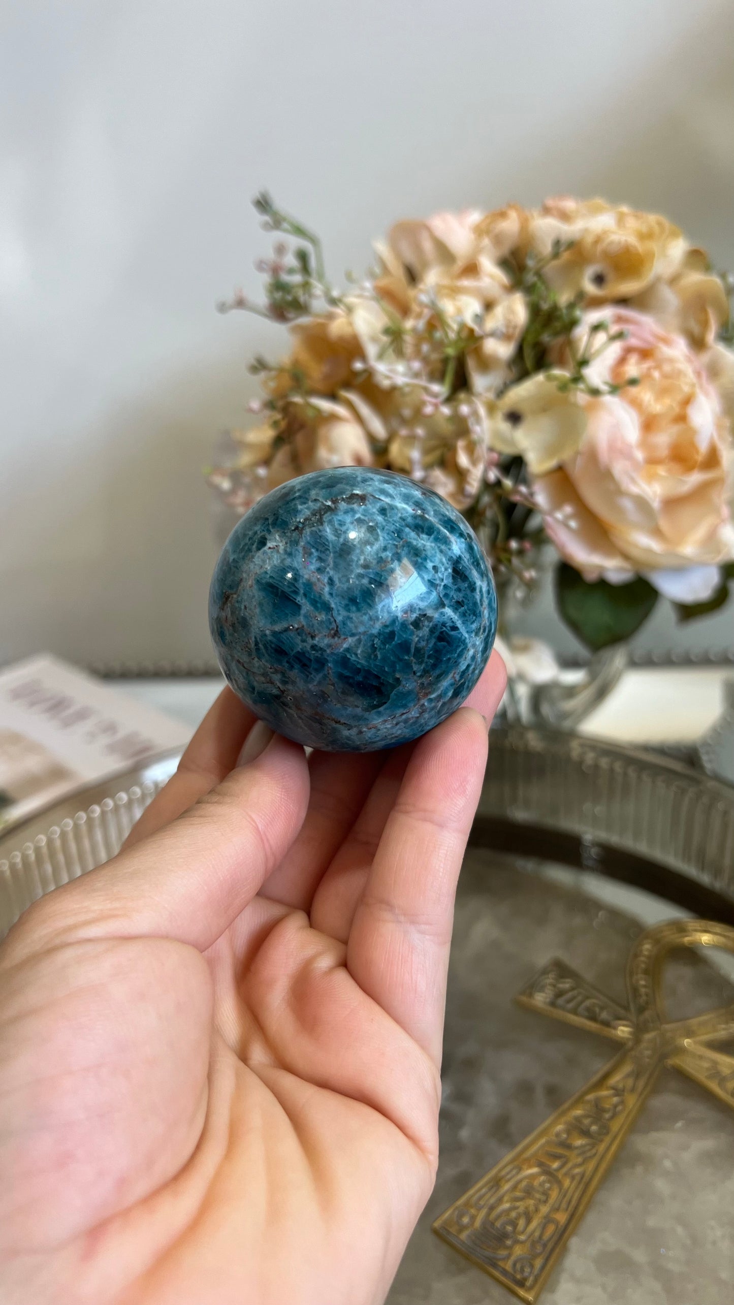 Blue Apatite Sphere B