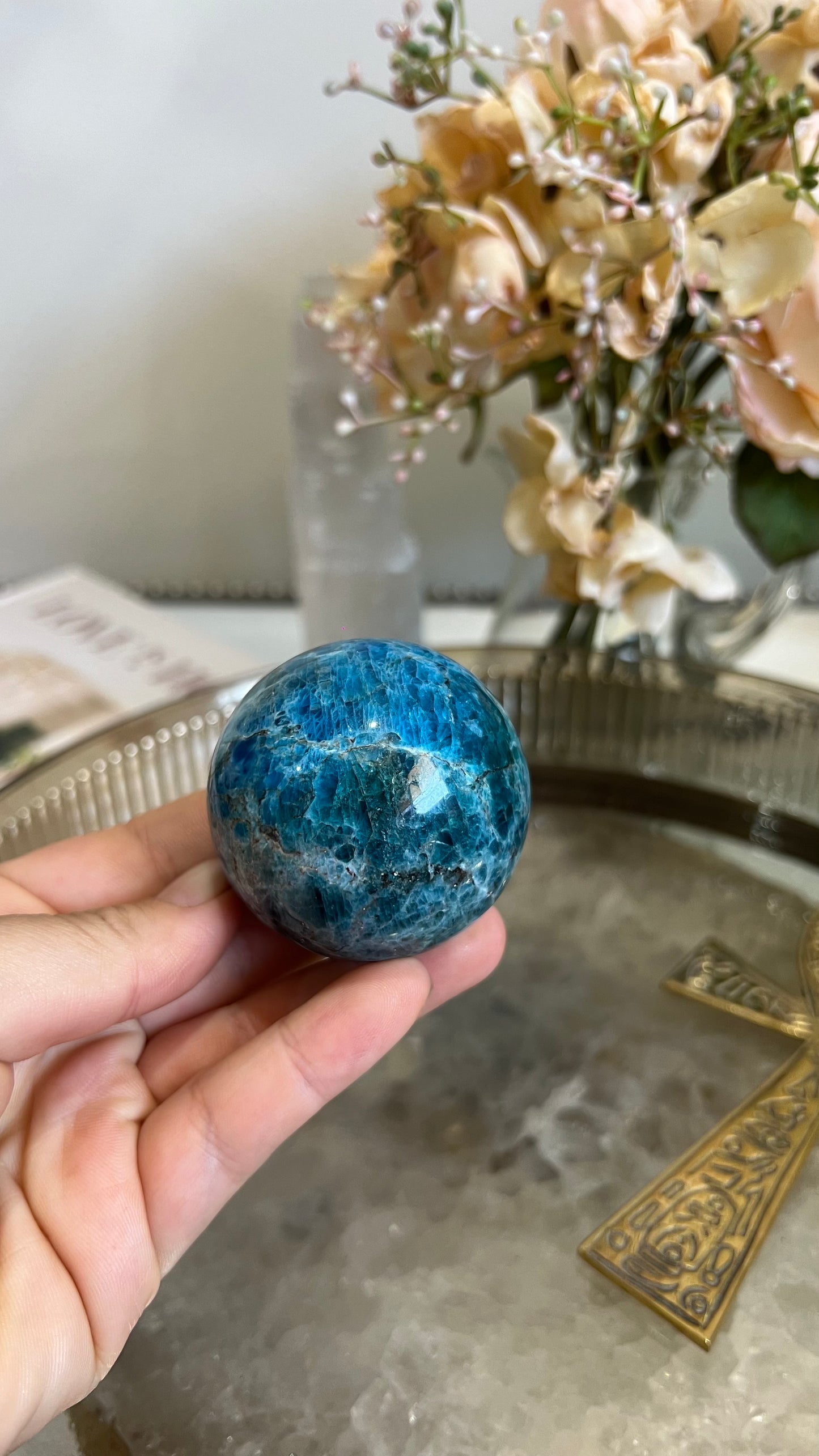 Blue Apatite Sphere B